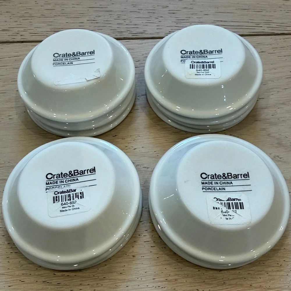 Crate & Barrel Mini Porcelain Pie Dish | 14 Total
